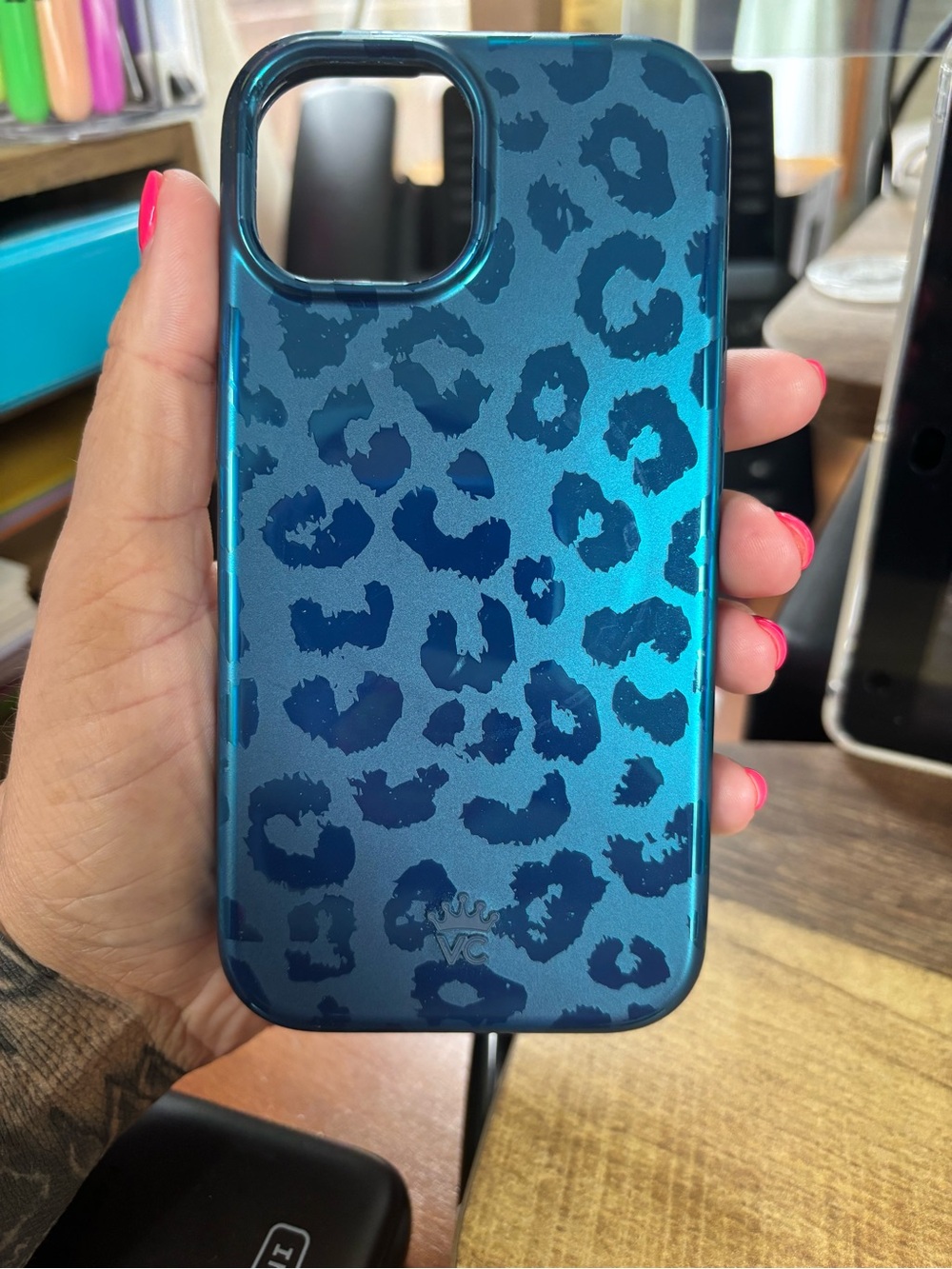 Velvet Caviar Blue Leopard Print Phone Case